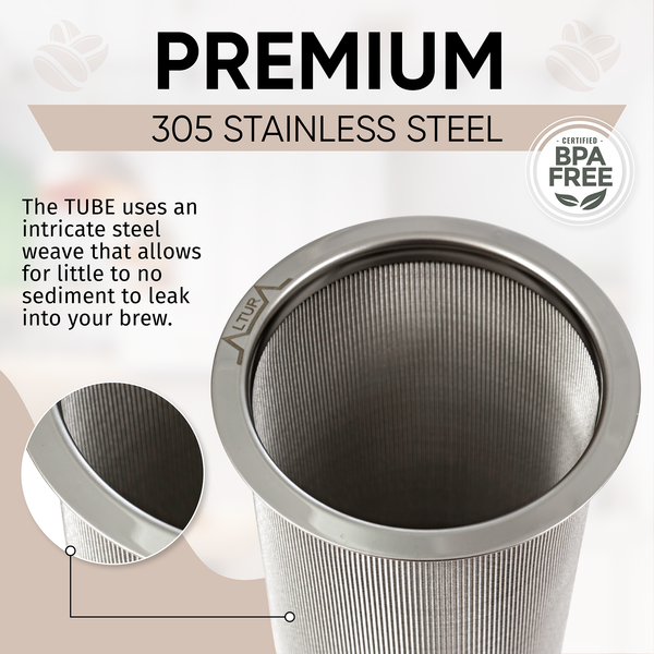 The TUBE: Cold Brew Coffee Filter for Mason Jar