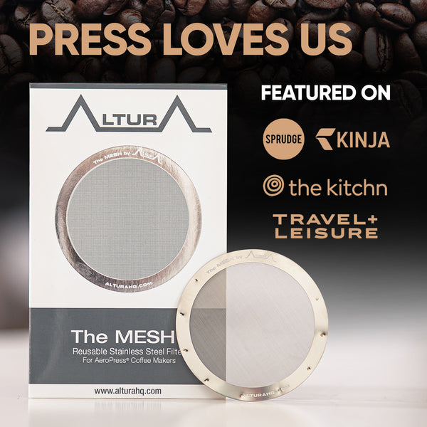 The MESH: Stainless Steel Filter for AeroPress Coffee Makers – Reusable Metal Filter Replacement for Rich Flavor, Travel, and Eco-Friendly Brewing