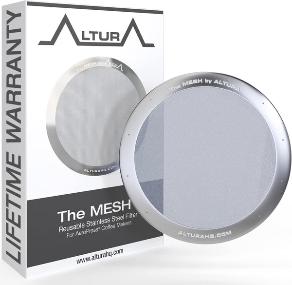 The MESH: Stainless Steel Filter for AeroPress Coffee Makers – Reusable Metal Filter Replacement for Rich Flavor, Travel, and Eco-Friendly Brewing
