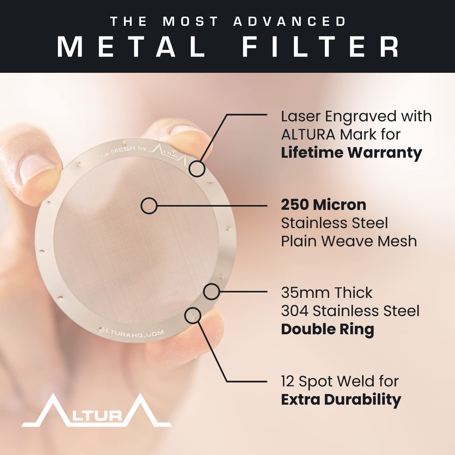 Logan Cold Brew Maker, 51oz, Removable Fine Mesh Brew Filter - Primula