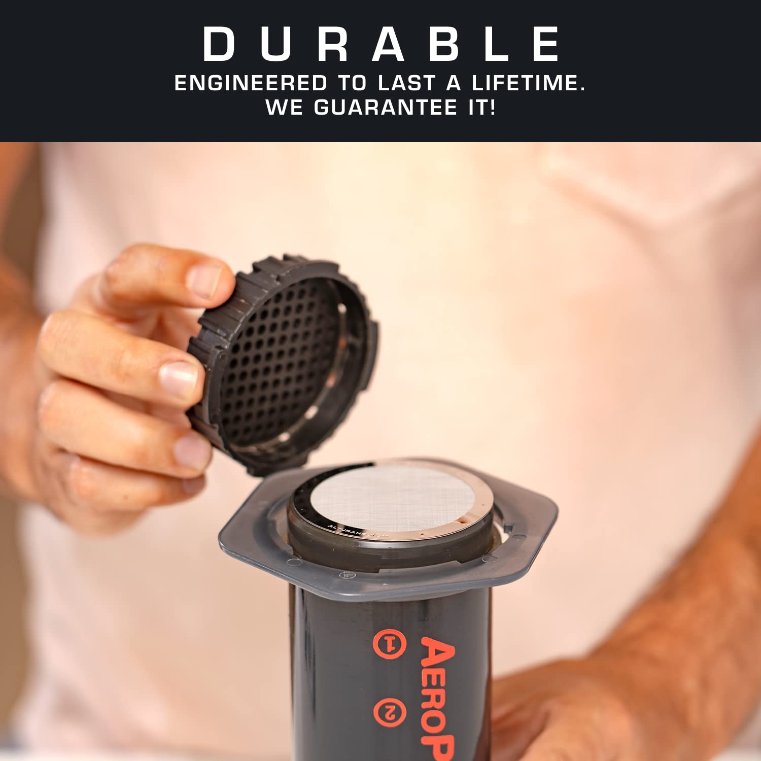 The MESH: Reusable Metal Filter for AeroPress Coffee Maker. Also