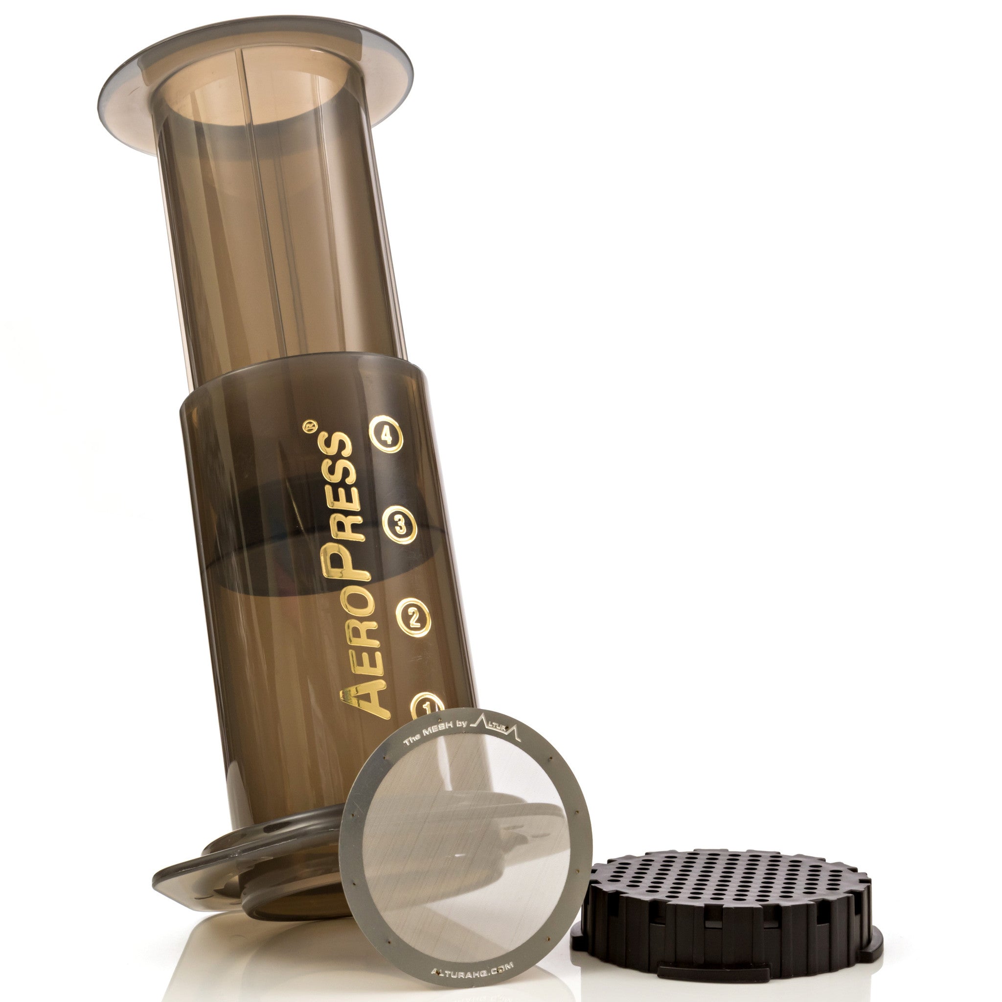 The MESH: Reusable Metal Filter for AeroPress Coffee Maker. Also Fits  AeroPress Go coffee press. No More Paper Filters